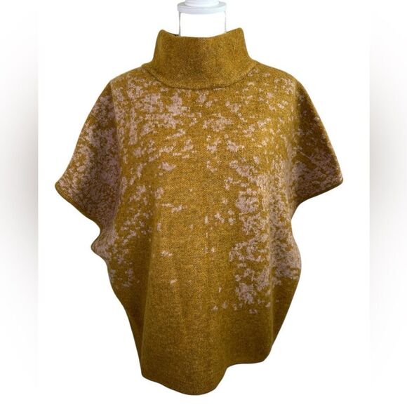 Mystree Cozy Mustard Sweater Poncho One Size - Picture 2 of 11